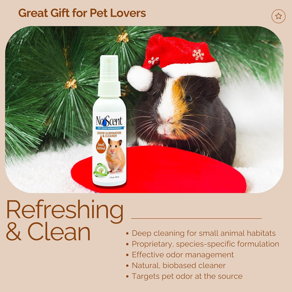 No Scent Small Animal Guinea Pig Cage Cleaner, Hamster & Rabbit Habitat Pet Odor Spray (2 Fl Oz)