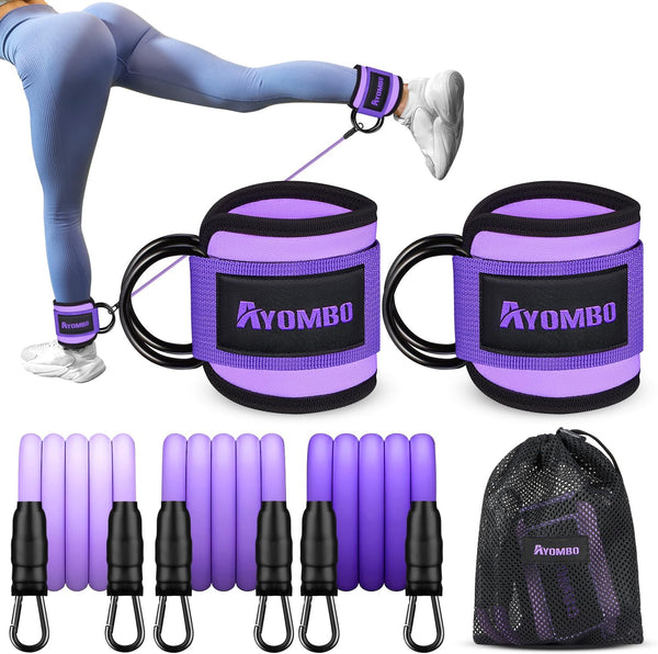 Resistance Bands with Cuffs, Ankle Bands for Working Out, Home Fitness Equipment for Legs and Glutes