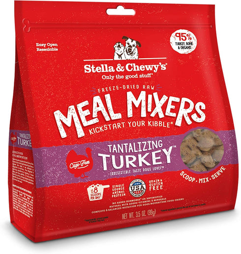 Stella & Chewy's Freeze Dried Raw Tantalizing Turkey Meal Mixer, Dog Food Topper for Small & Large Breeds, 3.5 oz