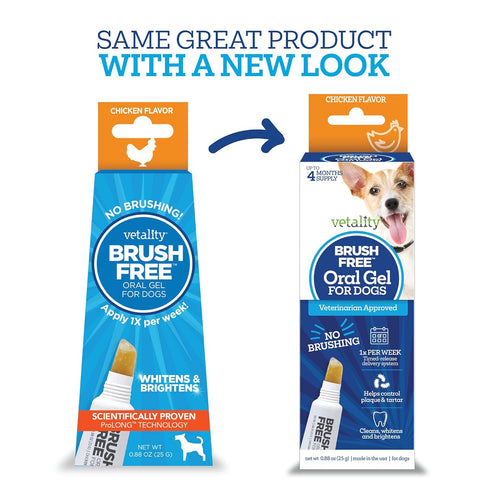 Brush Free Oral Gel for Dogs | Vet Formulated Dental Care with ProLong Technology for Cleaning Teeth and Gums