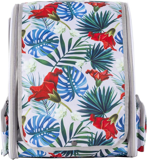 Bird Carrier Backpack with Wooden Stand Perch, Multi-Colored Bird Travel Carrier Backpack