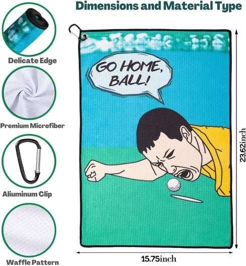 Funny Golf Towel, Printed Golf Towels for Golf Bags with Clip, Golf Gift for Men Husband Boyfriend Dad, Birthday Gifts