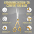 ZAVRIX 7.5 34 440C Professional Dog Grooming Scissors Curved Thinning Shears with Teeth, Pet Chunkers for Dogs & Cats
