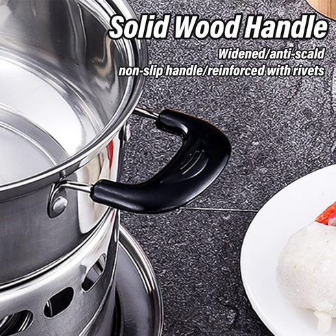Hot Pot Alcohol Stove, Spirit Cooker with Pot, Camping Stoves Set, Easy to Carry Stainless Steel Liquid Stove