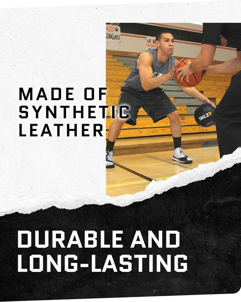 29.5" 3-lb SKLZ Weighted Training Basketball, - Heavy Training Ball - Black, Quality Faux Leather Construction