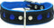 Dogs My Love Real Leather Soft Padded Reflective Dog Collar (18.25"-20.75" Neck; 1.75" Wide, Black/Blue)