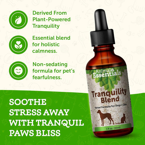 Animal Essentials Tranquility Blend for Dogs & Cats, Calming Supplement, 1 Fl Oz