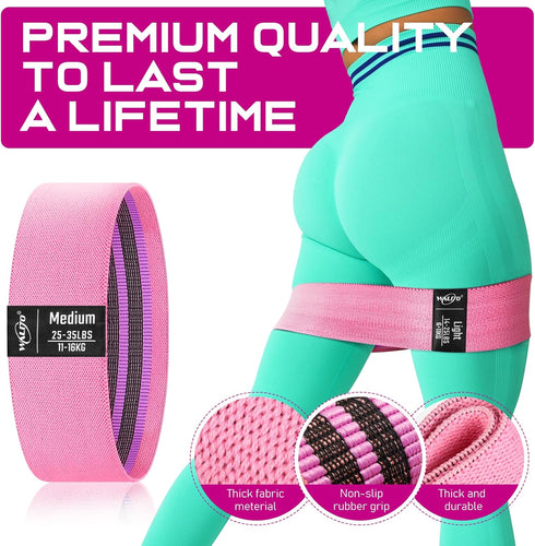 WALITO Resistance Bands for Legs and Butt, Fabric Exercise Loop Bands Yoga, Pilates, Rehab, Fitness and Home Workout, Strength Bands for Booty by WALITO