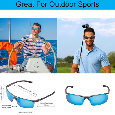 POLARS DESIGN Square Polarized Sunglasses - UV Protection Rectangular Classic Shades for Women Men