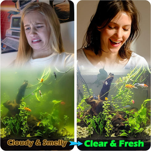 TARARIUM 3W Mini Aquarium Lamp, Submersible Green Light for 5-55 Gallon Fish Tank Pond Cloudy Water