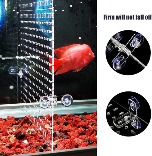 Aquarium Divider Clear for 10 Gallon/20-Gallon Fish Tank, Includes Suction Cups Accessories