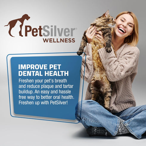 PetSilver Teeth & Gum Spray for Dogs and Cats, Natural Breath Freshener, 4 oz
