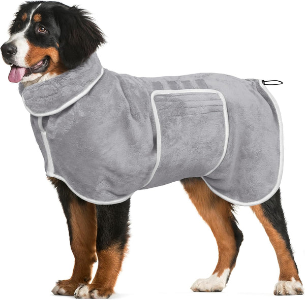 Dog Bathrobe Towel Drying Coat - Super Absorbent Dog Towels Bath Robe