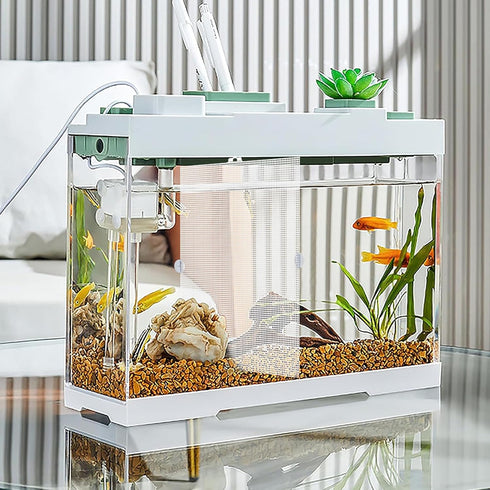 2 PCS Aquarium Fish Tank Divider, Clear Cuttable Plastic Grid Plate with Bracket for Betta Fish Tank