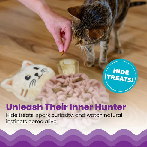 Catstages Snuffle Mat for Cats - Interactive Foraging Toy with Hidden Treats, Non-Slip Base, and Hunting Stimulation