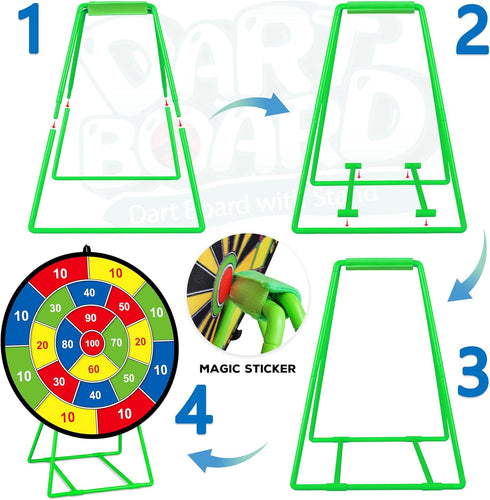 3 4 5 6 7 8 9 10 11 12 Large Dart Board for Kids, Kids Double-Sided Dart Board with Sticky Balls and Darts