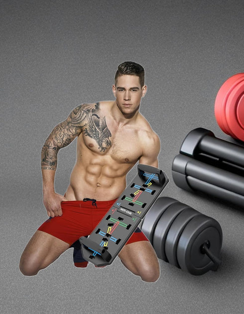 Push Up Board for At Home Workout, Foldable Equipment with Hand Grip for Arms, Chest, Back, and Muscle Growth