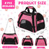 2 Pcs Soft Sided Pet Carrier, Airline Approved for Cats and Small Dogs, Portable Travel Bags (Pink, Purple)
