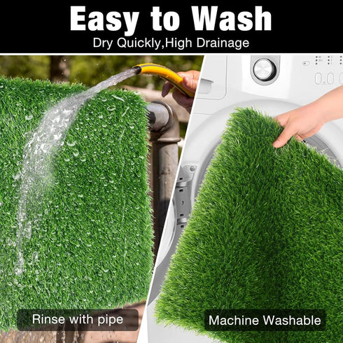 GLOBREEN Dog Grass Door Mat for Muddy Paws, 24 x 36 Inch, Indoor Outdoor Entryway Rug, Absorbent Machine Washable Turf