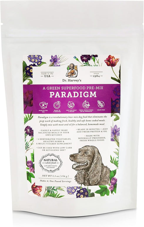 Dr. Harvey's Paradigm Green Superfood Dog Food, Human Grade Dehydrated Grain Free Base Mix for Dogs, 5.5 oz Trial Size