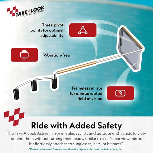 Take A Look Active Original Activity Mirror for Sunglasses, Bike Helmets, or Visors