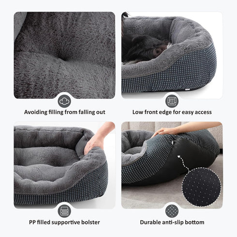 INVENHO Large Washable Dog Beds, Rectangle Orthopedic Bed for Large Dogs, Durable with Anti-Slip Bottom