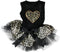 Petitebella Leopard Heart Puppy Dog Dress, Medium (Black/Leopard)