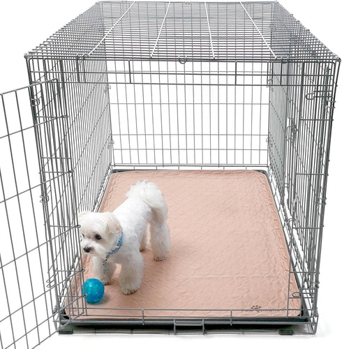 (2 Pack), 48 Inch (47x29 Inch, Pack 2) Paw Inspired Washable Crate Liners for Dogs Leakproof, Non-Slip Pee Pads