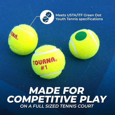Pack Low Compression Tennis Balls - Tourna Green Dot
