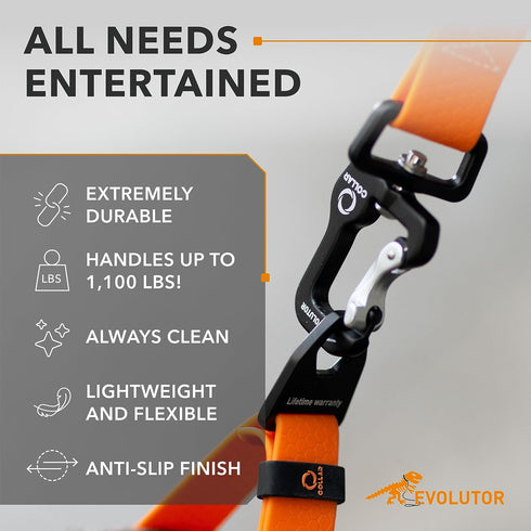 COLLAR Evolutor Extra Heavy Duty Dog Leash, 4 Ft, Orange, for Large, Medium, and Small Dogs