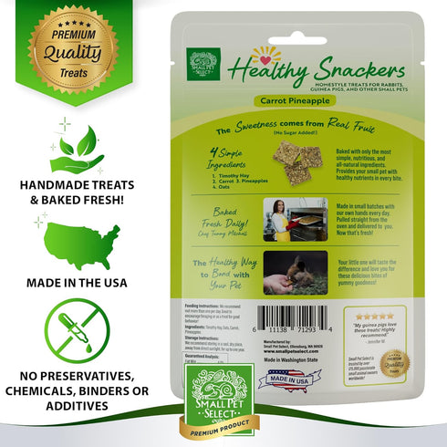 Small Pet Select Healthy Snackers - Carrot/Pineapple