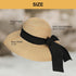 Surblue Straw Summer Hat, Women's Floppy Sun Hat with Wide Brim and Bow