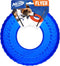Nerf Dog 10in Enhanced Translucent TPR Tire Flyer for Medium Breeds, Blue