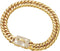 Dog Chain Collar Walking Metal Chain with Secure Buckle, Gold Cuban Link Heavy Duty for Medium Dogs (16MM, 16")