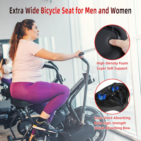 Oversized Bike Seat for Peloton Bike & Bike+ | Wide Saddle Replacement for Exercise or Road Bikes, Cushion for Men &