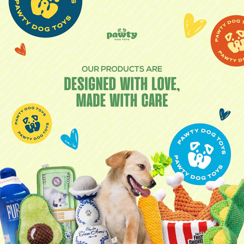 Cash Money Dog Toy - Plush Unique Parody Toy with Squeaker, Funny Birthday Gift for Small Medium Dogs