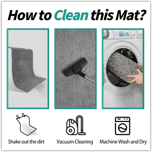 Mud Mats for Dogs, Large Soft Microfiber Absorbent Dog Mat with Non-Slip Backing for Muddy Paws (16"X24", Grey)