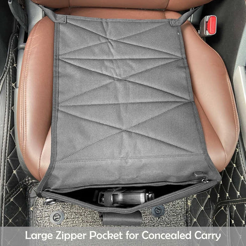 HOFENTIGU 1911 Tactical Seat Covers Car Seat Pistol Holster Molle Panel with Zipper Pocket Holster for Concealed Carry