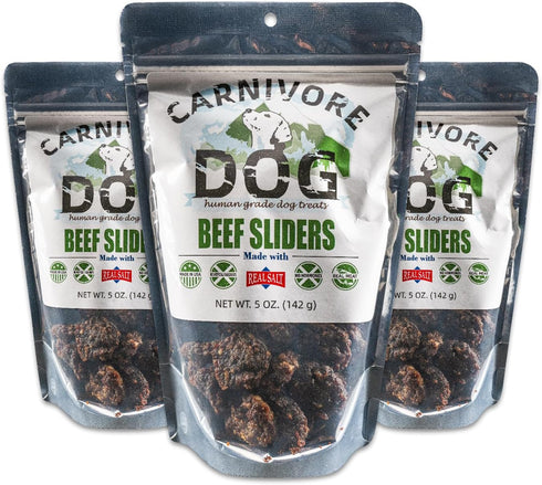 Carnivore Dog Treats, Human Grade, Grass-fed and Finished Beef Made with Redmond Real Salt,