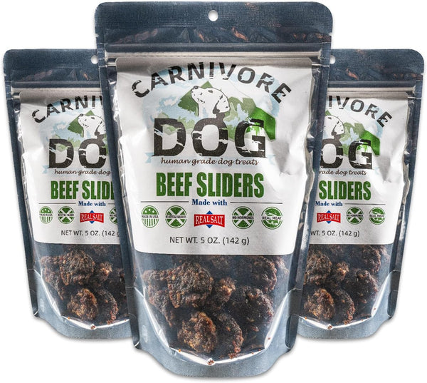 Carnivore Dog Treats, Human Grade, Grass-fed and Finished Beef Made with Redmond Real Salt,