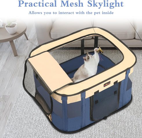 Dog Playpen, Pet Playpen, Foldable Kitten cage Puppy Play Pen, Portable Dog Kennel Tent Crate, Indoor Outdoor Travel