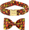 Unique Style Paws Fall Dog Collar with Bow, Adjustable Soft and Comfy Bowtie Collars for Large Girl or Boy Dogs
