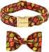 Unique Style Paws Fall Dog Collar with Bow, Adjustable Soft Comfy Bowtie Collar for Large Girl or Boy Dogs