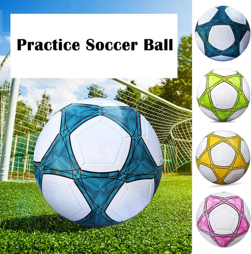 Soccer Ball Size 3, 4, 5 Soft PU for Practice Training, Gift for Boys and Girls, Includes Pump and Needle