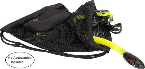 PACMAXI Snorkeling Gear Bag, Mesh Drawstring Shoulder Strap Bag for Scuba & Swim Equipment