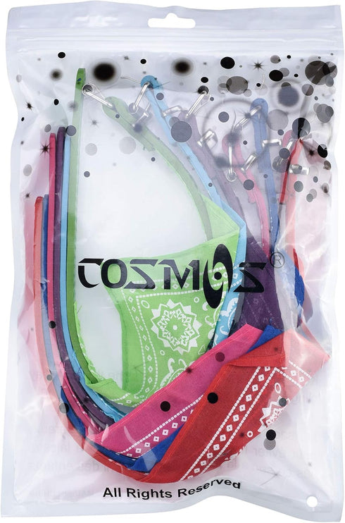 Cosmos Pet Bandana Puppy Dog Scarf Collar Neckchief Pack of 6 with Adjustable Buckle (Medium)