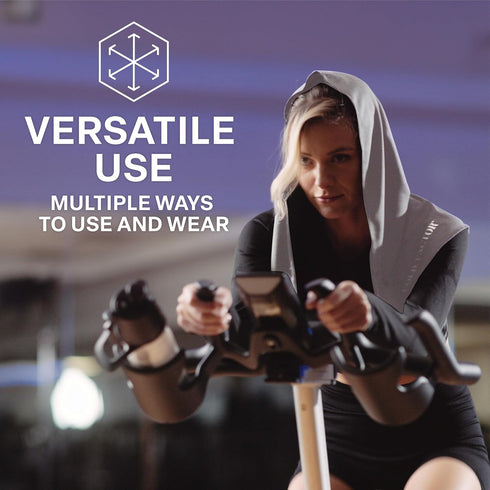 50+, 2+ COLD FACTOR Instant Cooling Hoodie Towel Advanced Chemical-Free Evaporative Cooling Technology UPF Hours