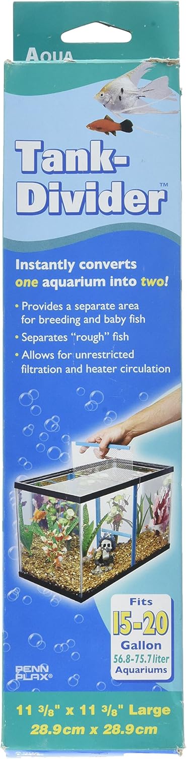 Penn-Plax Large Tank Divider for Aquariums, 11-3/8" x 11-3/8" (TDLBX)