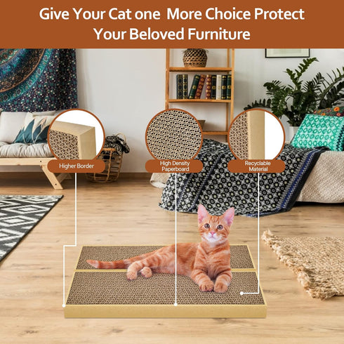 Splicing Cat Scratch Pad, 2 Pack Cat Scratching Pad for Indoor Cats, Double-Sided Design