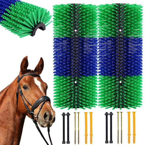 Livestock Scratching Brush, 2PCS Horse Grooming Brushes Kit With 8PCS Screws For